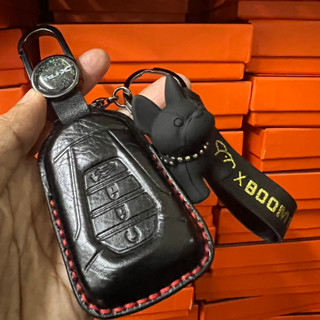 เคสรีโมทรถ Isuzu MUX 2023 DMAX 2023 เคสหนังดำแดง พรีเมียมเกรด Premium Grade  (Cow Leather Key Case Key Sets; Model Isuzu