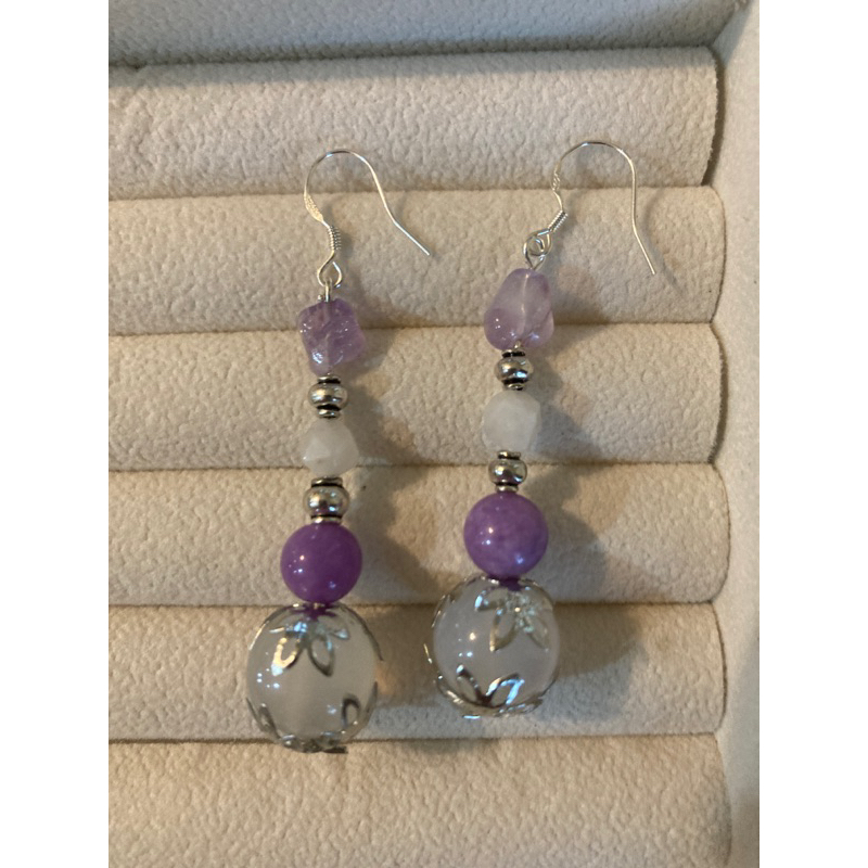 Amulets Earrings natural stone silver 925