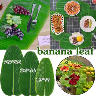 ใบตองปลอม ใบกล้วยจำลอง Banana Leaf ใบตองเสมือนจริง ใบตองเทียม ใบประดับโต๊ะ ใบตองพลาสติก