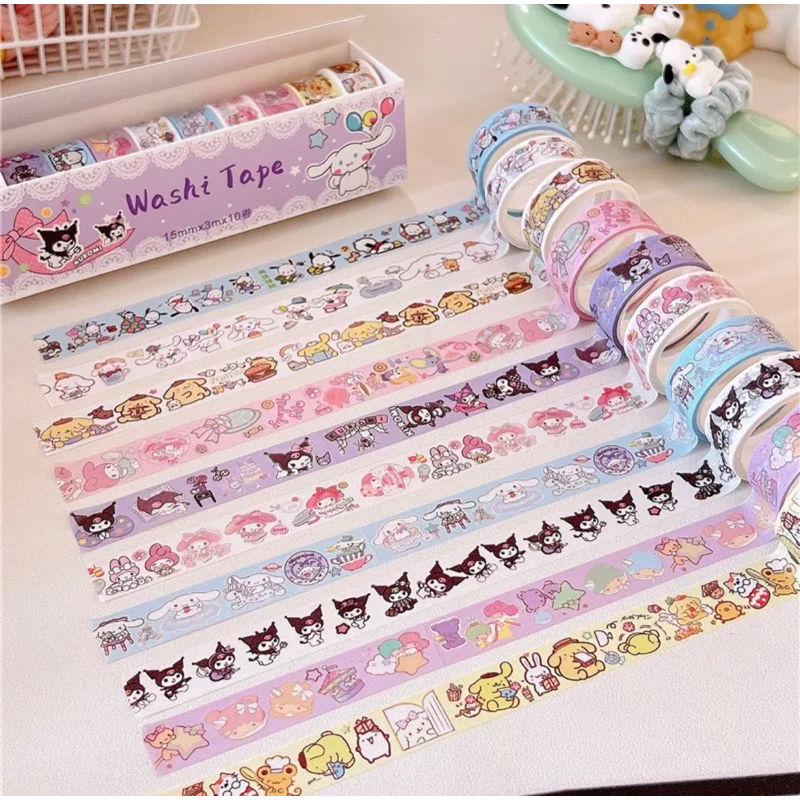 🌟3M Sanrio Style Tape เทปยาว 3 เมตร ลายซานริโอ้ เทปกระดาษ ตกแต่งลายการ์ตูน พร้อมส่ง