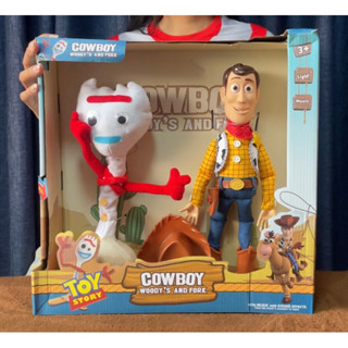 "TOY STORY 4" WOODY &amp; FORKY Talking Sound and Dance Toys  40 cm