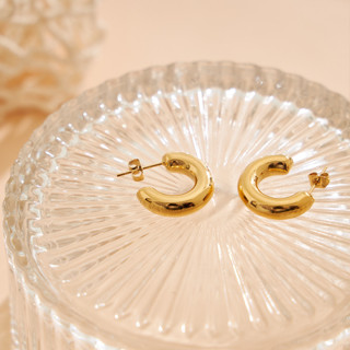 𝐴𝑆𝐻𝐼𝑅𝐴 (18k gold plated) hoop earrings chunky hoop earrings mini hoop earrings ต่างหูห่วง ต่างหูห่วงหนา ต่างหูห่วงเล็ก