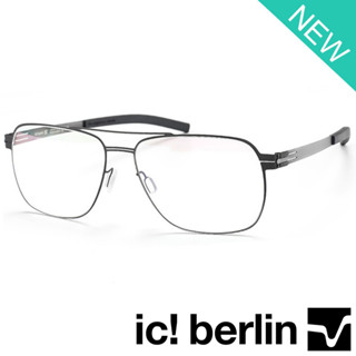 Ic Berlin ไอซี เบอร์ลิน แว่นตา รุ่น 032 C-5 สีดำขาเทา Model Sandro K.วัสดุ สแตนเลส Stainless กรอบเต็ม ขาข้อต่อไม่ใช้น็อต