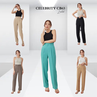 Celebritystyle CB63 กางเกงขายาว ทรงกระบอก เอวสูง ผ้าพรีเมียมมากๆ จากCelebrity