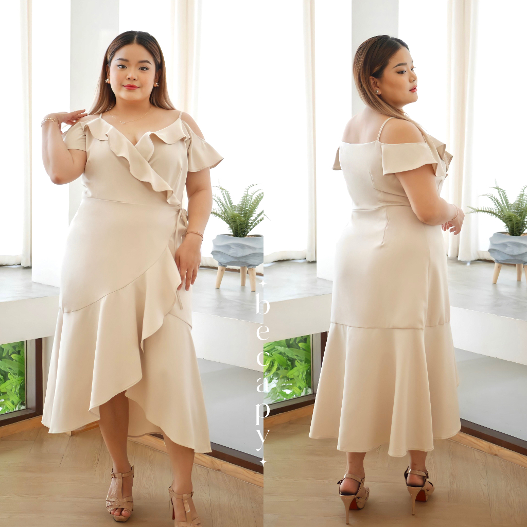 Lily dress เดรสออกงานไซส์ใหญ่ ผูกเอว