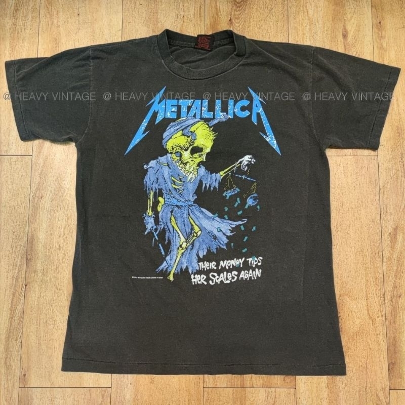 METALLICA THEIR MONEY TIPS HER SCALETS AGAIN ©1994 [FADE] แมทนางฟ้า งานฟอกสีเฟด เสื้อวง เสื้อทัวร์ เ