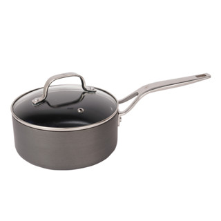 Swiss Diamond Hard Anodised Induction 18cm (7in) /1.9L (2qt) Saucepan หม้อด้ามพร้อมฝา 18 ซม. (7 นิ้ว)1.9 ลิตร HA3718IC