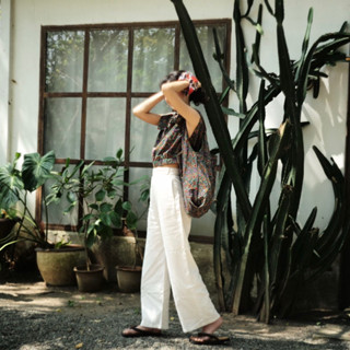 Linen high waist trousers** | กางเกงชาใหญ่ผ้าลินิน