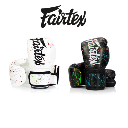 นวมชกมวยไทย แฟร์แทกซ์ Fairtex Boxing Gloves BGV14 Painter White/Black Training Sparring gloves หนังไมโครไฟเบอร์
