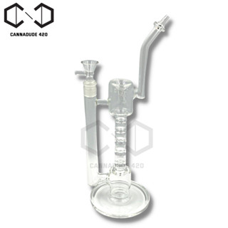 Spline Perc Glass water pipe 13" HTB Dab rig บ้องแก้ว แจกันแก้ว BU073