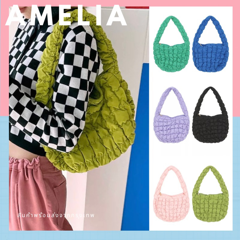 พร้อมส่งจากกรุงเทพทันที คลิปจริงงานจริง กระเป๋าสะพายข้าง Soft Fluffy รุ่น Medium มี6สีจ้า กระเป๋าสไตล์โคเรีย