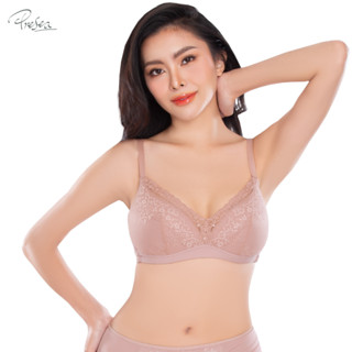 Presea บราไร้โครง Beauty Lace bra สีชมพูกุหลาบป่า MA1512