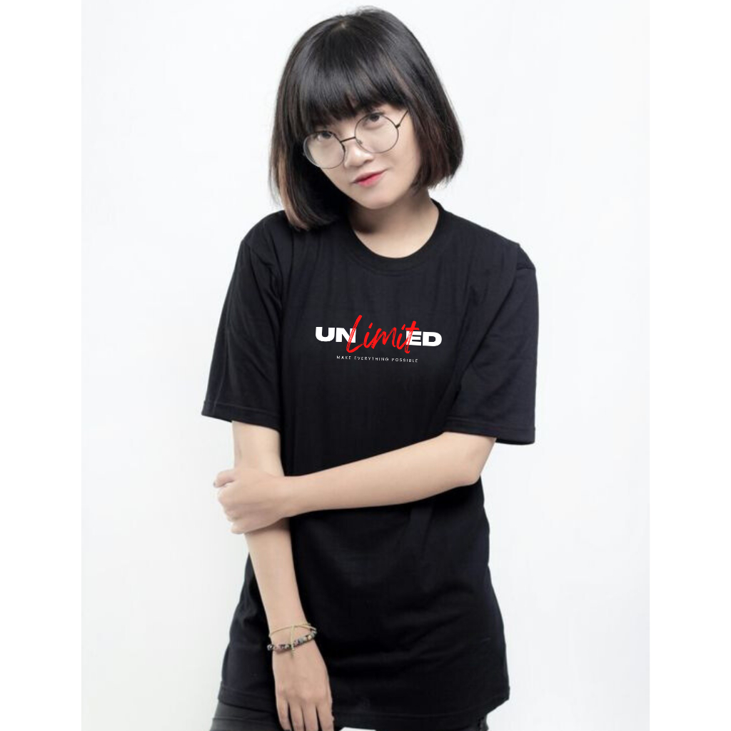 [พร้อมส่ง]มาใหม่เสื้อยืดลาย Unlimited Black เสื้อสไตล์น่ารัก ใส่ได้ทั้งชายและหญิง