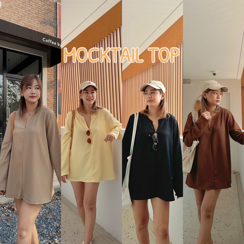 𝐌𝐎𝐂𝐊𝐓𝐀𝐈𝐋 𝐓𝐎𝐏 เสื้อตัวยาว ผ้าไม่ต้องรีด