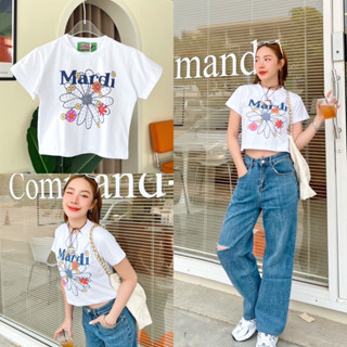 (ลดเพิ่ม20% ใส่โค้ด99VL20)Crop top MARDI เสื้อครอปสกรีนลายน่ารัก🌼