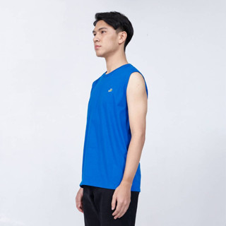 PERFORMANCE BLUE CUSTOM FIT CREW NECK SLEEVELESS T-SHIRTเสื้อยืดคอกลมแขนกุดสีน้ำเงินทรงคัสตอมฟิต