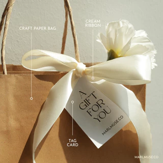 MARLMUSE | ถุงของขวัญ ( gift paper bag) ถุงกระดาษใส่กล่องของขวัญ(ไม่มีกล่อง) -ถุงกระดาษ -ริบบิ้น -การ์ด -ของขวัญ