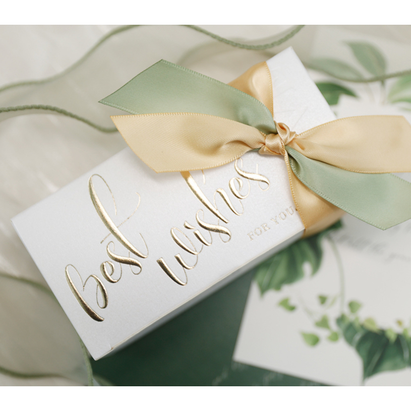 GIFT กล่องของขวัญ ผูกโบว์ กล่องของชำร่วย ใส่ลูกอม ขนม (สินค้าพร้อมส่ง)