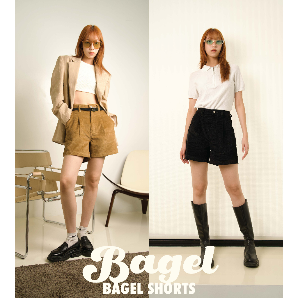 TGDA.CO - กางเกงลูกฟูกขาสั้น Body girl รุ่น BAGEL SHORTS (พร้อมส่ง)