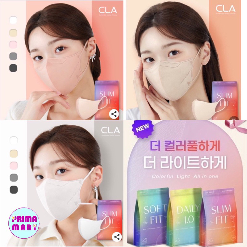 ?แพค 25 ชิ้น? CLA Slim Fit 2D Mask ??แมสเกาหลีแท้ ทรงสวยมาก ราคาสุดคุ้ม