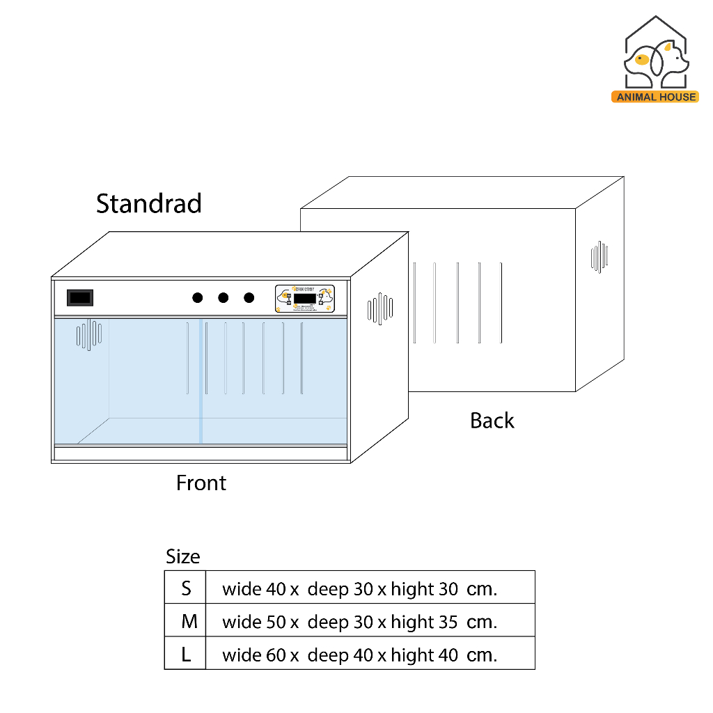 ตู้กกลูกนก ตู้ฟักไข่ ตู้สำหรับสัตว์เลี้ยง Exotic ด้วยระบบควบคุมอัตโนมัติ Size:M - รูปที่ 2