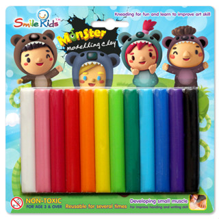 (USP)[1ชุดมี6แพ็ค] Smile Kids ดินน้ำมันไร้สาร 12 สี SK-1200 เล็ก พร้อมส่ง‼💢