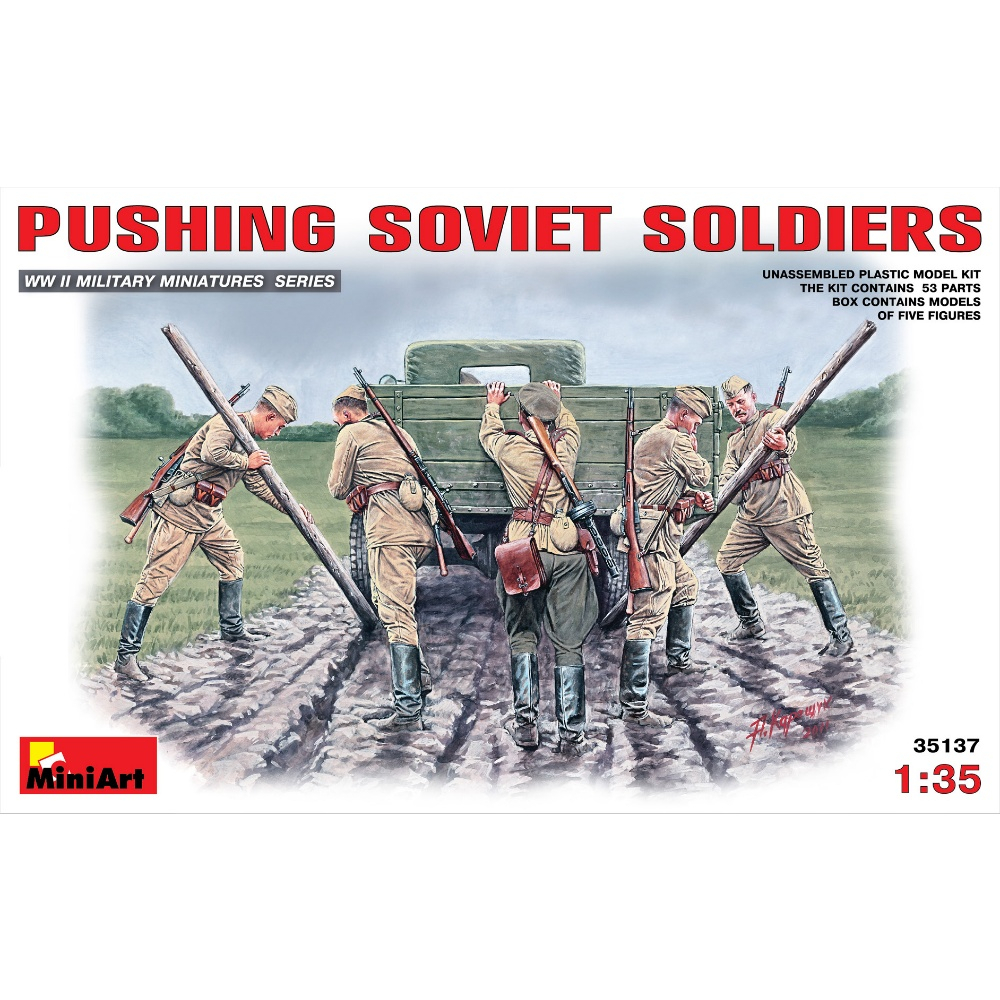 [MiniArt] 1/35 Pushing Soviet Soldiers [MI 35137]
