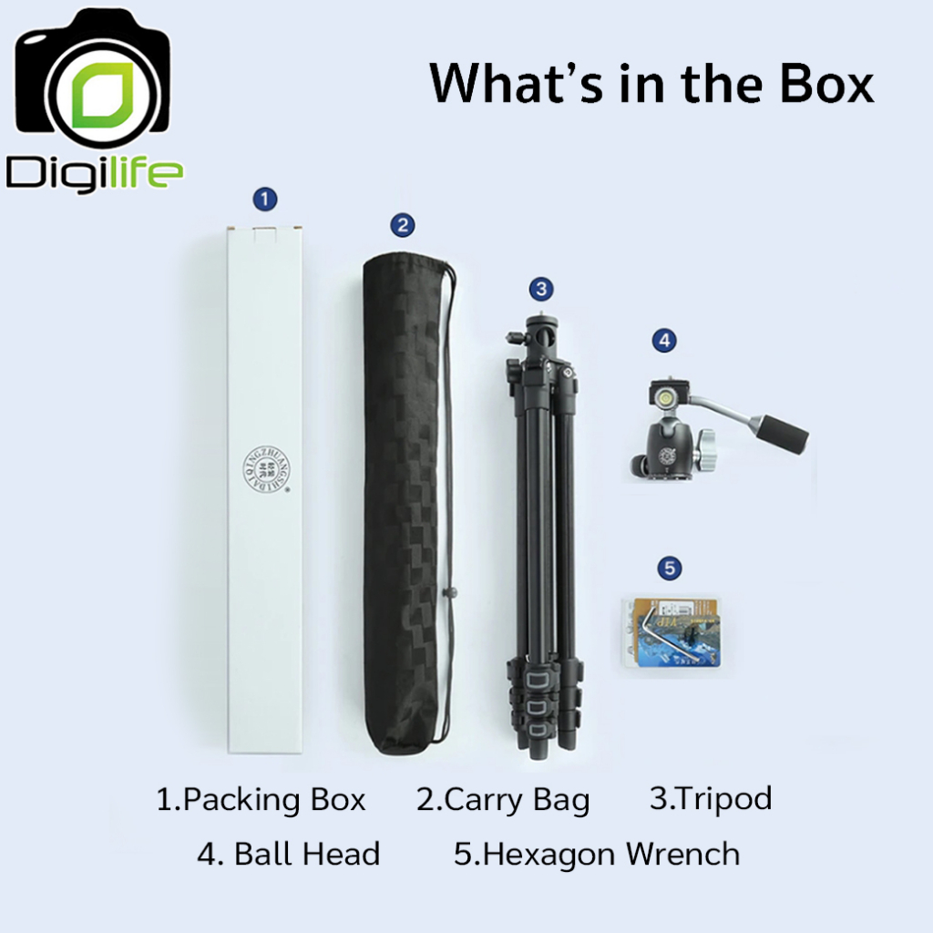 QZSD Tripod รุ่น Q202F ขาตั้ง ขาตั้งกล้อง อเนกประสงค์  กลับหัว , Top View , พาโนราม่า , ถ่ายรูป , ถ่ายวิดีโอ