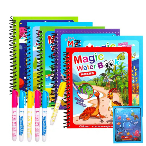 ของเล่นเด็ก สมุดระบายสีเด็ก สมุดภาพระบายสี 🎨magicwaterbook ชุดระบายสีSHB(หลังจากแห้งสีจะหายไปและสามารถนำกลับมาใช้ใหม่ได้