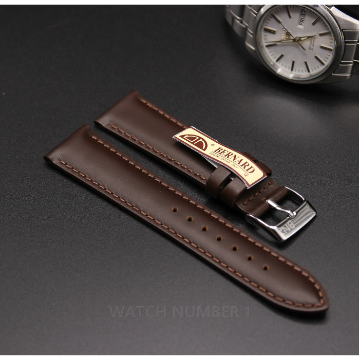 สายนาฬิกาหนังแท้ BERNARD C-694-BR (เบอร์นาร์ด) จากประเทศอีตาลี เย็บด้าย ล็อคแบบนาฬิกา Swiss แข็งแรง ทนทาน อย่างดี