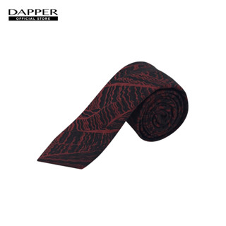 DAPPER เนคไท 7 cm Zig Zag Motif Jacquard Tie สีแดง (TIR1/748DT)