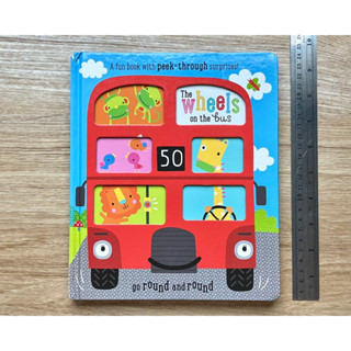 บอร์ดบุ๊ค ภาษาอังกฤษ The Wheels on the Bus - A fun book with peek-through surprises!