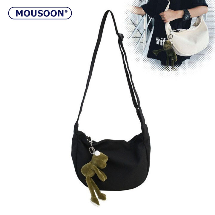 Mousoon ผู้ชายผู้หญิงไหล่กระเป๋าสไตล์ญี่ปุ่น Sporty Hip-Hop Casual Simple All-Matching ขนาดใหญ่ความจุ Crossbody กระเป๋าสไตล์วินเทจ