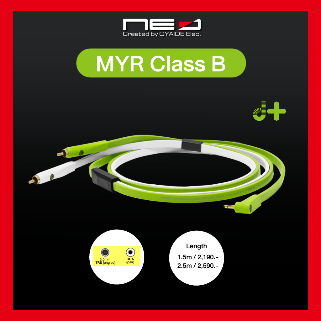 NEO™ (Created by OYAIDE Elec.) d+ MYR Class B : Professional 3.5 mm angled TRS - RCA male Y-interconnect cable