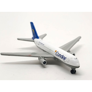 โมเดลเหล็กมาจอเร็ต Majorette Boeing 767 - Condor Airline - ปีกสีเทา ขนาด 4.1 นิ้ว สีขาว  มือสอง #001