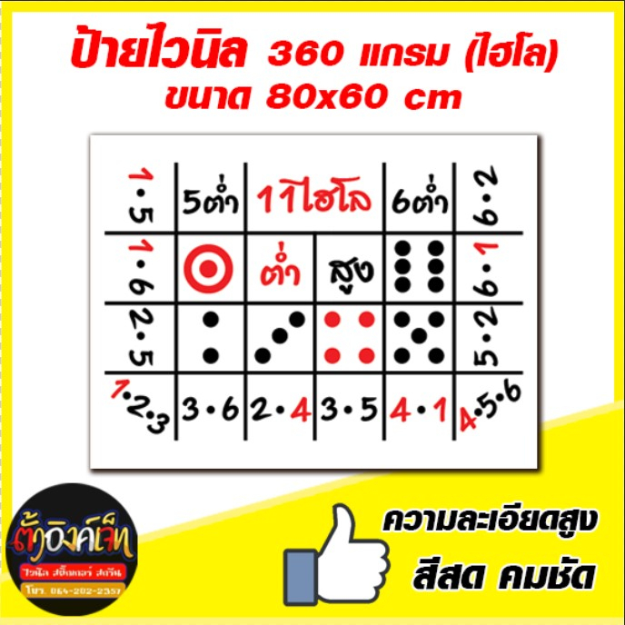 ไวนิล ผ้าไฮโล ป้ายไฮโล พร้อมส่ง