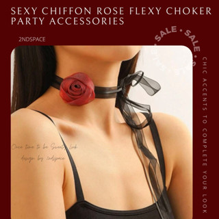 🔥SALE🔥โช้กเกอร์ริบบิ้นดอกกุหลาบ🥀🌹สวยแซ่บ⚡️✨Sexy Chiffon Ribbon Choker 🌈✨สินค้าพร้อมส่งค่า