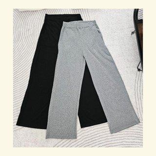 SIEUN - กางเกงขายาวผ้าร่องเอวสูง ทรงตรง กางเกงขายาวเอวสูงผู้หญิง Basic Pant #016