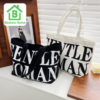 Bestore Home กระเป๋าผ้า แบบสะพาย ลาย Gentlewomen สุดฮิต สะพายชิคๆเก๋ๆ สินค้าพร้อมส่ง