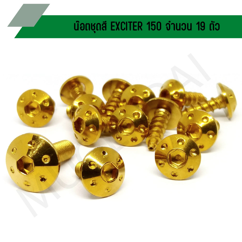 น๊อตชุดสี EXCITER 150 น๊อตใส่ชุดสีเอ็กไซเตอร์150 น๊อตยึดชุดสีเอ็กซ์ไซเตอร์150 (จำนวน 19 ตัว)