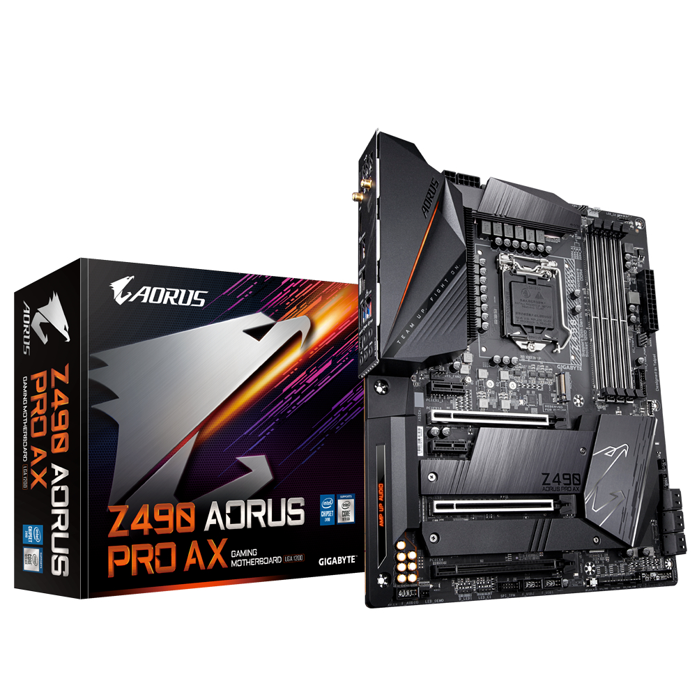 MAINBOARD (เมนบอร์ด) 1200 GIGABYTE Z490 AORUS PRO AX WIFI ตัวท็อป พร้อมส่ง