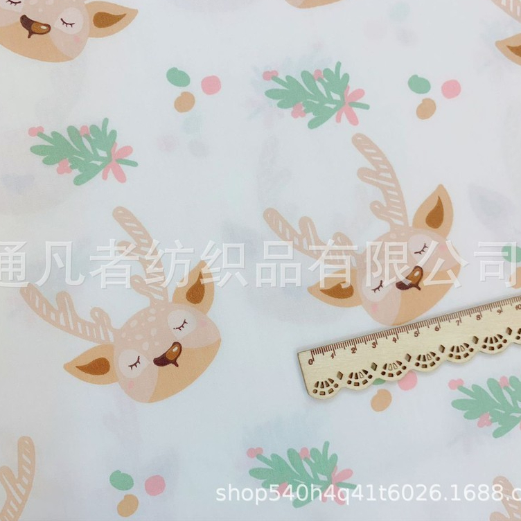 ผ้าคอตตอน 100% ทอทวิล หน้ากว้าง1.6 เมตร ตัดขายเป็นเมตร พิมพ์ลายแผนที่ ลายหมีกวาง