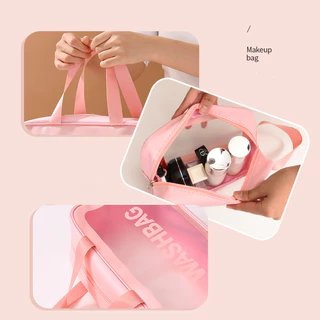 กระเป๋าเครื่องสำอาง PVC แบบมีซิป กันน้ำใส