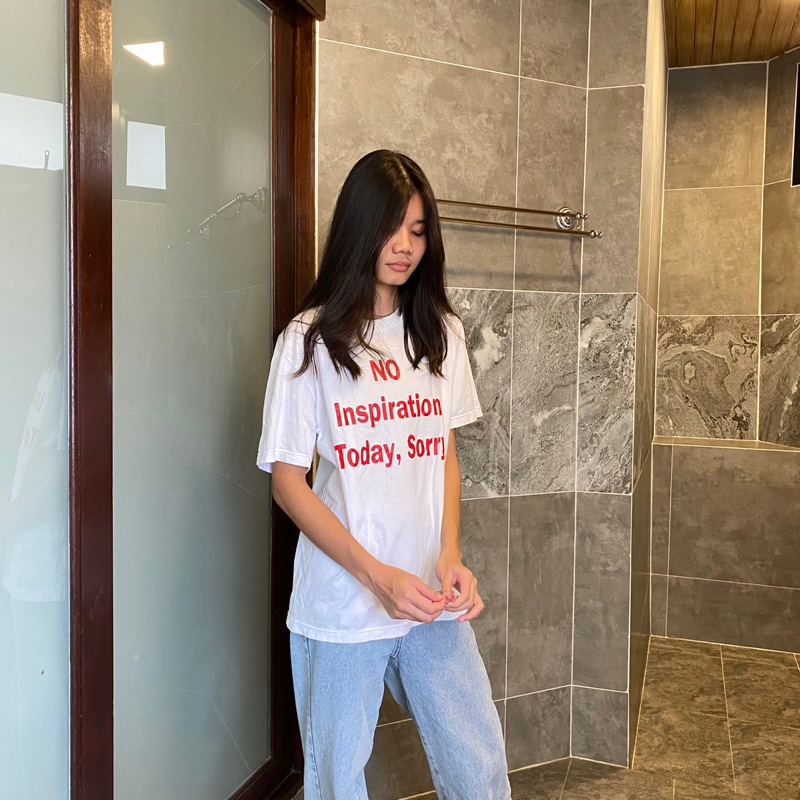 NO Inspiration Today,Sorry Cotton100% Comfy เสื้อทำงาน ชาวออฟฟิศ มนุษย์เงินเดือน เสื้อสกรีนคำเท่ๆ สกรีนคำ