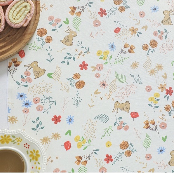 ผ้าคอตตอน 100% ทอทวิล ผ้าเมตร หน้ากว้าง 160 เซนติเมตร พิมพ์ลายกระต่าย