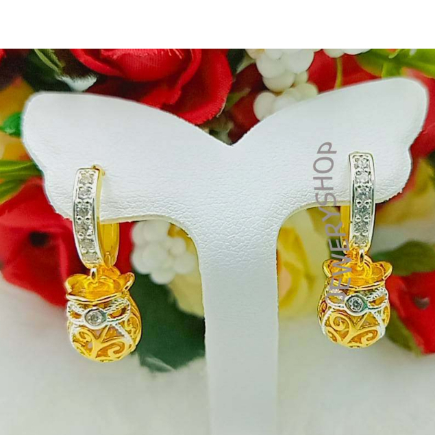 D018 ต่างหูหุ้มทอง ต่างหู ตุ้มหู ต่างหูทอง ตุ้มหูทอง หลากหลายลาย งานไม่แพ้ ไม่คัน