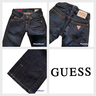 Guess(เกสส์) GS15 กางเกงขายาวผู้หญิง เอวต่ำ ยีนส์สีเข้ม ป้ายผ้า Luxury jean