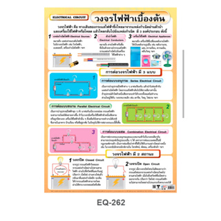 วงจรไฟฟ้าเบื้องต้น EQ 262 โปสเตอร์สื่อการสอน หุ้มพลาสติก ขนาด 50 * 70 cm