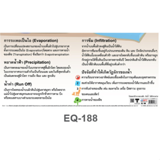 วัฏจักรของน้ำ EQ 188 โปสเตอร์สื่อการสอน หุ้มพลาสติก ขนาด 50 * 70 cm