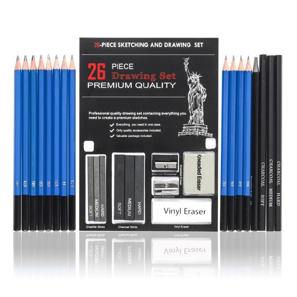 ชุดดินสอสเก็ต วาดรูป แรเงา ชุดดินสอเขียนแบบ 26 ชิ้น WAKU รุ่น BVS26 Sketching Drawing Set
